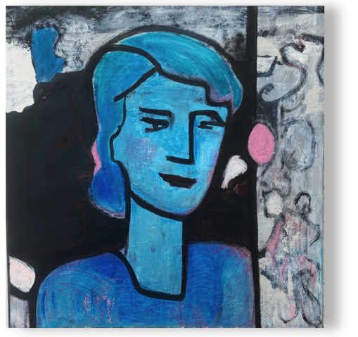 blaue Stunde
Öl, Struktur, Lack/Lw, 2021